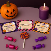 Orange & Black Plaid Halloween Leggings With Stars