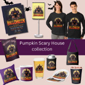 Pumpkin Scary House, Halloween Waterfles Etiket