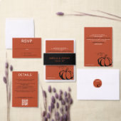 pompoen kruiden bruiloft uitnodiging (Personaliseer de collectie van deze zelfstandige maker.)