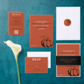 Pumpkin Spice bruiloft uitnodiging met QR-code (Personaliseer de collectie van deze zelfstandige maker.)
