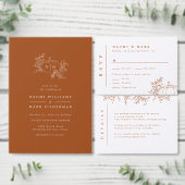 Pumpkin Vines Monogram Weddenschap Informatiekaartje (Personaliseer de collectie van deze zelfstandige maker.)