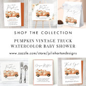 Pompoen Bloemenwagen Baby shower Uitnodiging