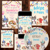 Cute puppies meisjes puppy party gepersonaliseerd bedankdoosjes