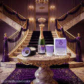 Glam Sweet 16 Falling Paarse Glitter Cadeaupapier