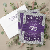 Paarse, Grijze Liefdesharten (KLEIN) Bruiloft RSVP (Personaliseer deze collectie van deze onafhankelijke maker. Test)