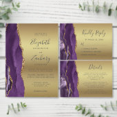 Moderne Paarse Gouden Agaat Glam Bewaar de Datum Save The Date (Personaliseer de collectie van deze zelfstandige maker.)