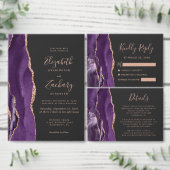 Paarse Roos Gold Agaat Dark Save the Date (Personaliseer de collectie van deze zelfstandige maker.)