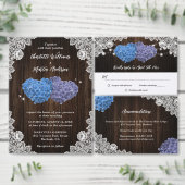 Purple Blue Floral Postponed Wedding Announcement Informatiekaartje (Personaliseer de collectie van deze zelfstandige maker.)