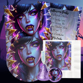 Vampier met gouden ogen en tanden Halloween Kartonnen Onderzetters