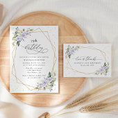 Purple Flowers, White Flowers, Greenery, Birthday Sparkling Wijnetiket