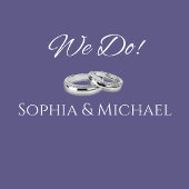 Paarse en witte-Monogram-Trouwringen- Kaart