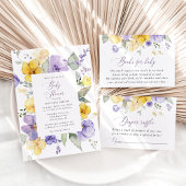 Paarse bloemen, Gele bloemen, Boho, Baby shower Confetti