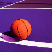 Paarse meisjes verjaardagsfeestje basketbal papieren bordje