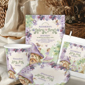 Paarse Fairy First Berry eerste verjaardag Ronde Sticker