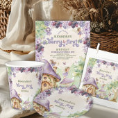 Paarse bessen eerste fee eerste verjaardag servet