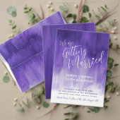 Paarse moderne huwelijksuitnodiging voor kunst kaart (Personaliseer deze collectie van deze onafhankelijke maker. Test)