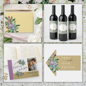 Paars botanisch waslabel wijn etiket