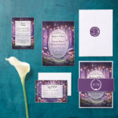 Paarse vlinders en Starlit Skies bruiloft Kaart (Personaliseer de collectie van deze zelfstandige maker.)