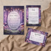 Paarse vlinders en Starlit Skies bruiloft Informatiekaartje (Personaliseer de collectie van deze zelfstandige maker.)