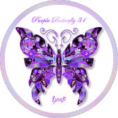 Paarse Butterfly 31 Sleutelhanger