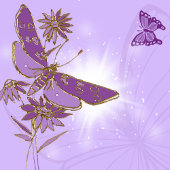 Paarse Butterfly Birthday Invitation Kaart