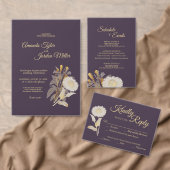 Paarse Daisy Antiek Rehearsal Dinner Invitation Kaart (Personaliseer de collectie van deze zelfstandige maker.)