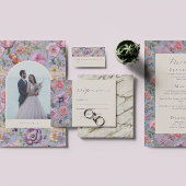 Maximalistische Botanische Borduurwerk Bruiloft Menu