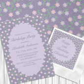 Purple Floral Birthday Servet