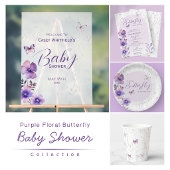 Vlindervlinders Paarse Boho Baby Shower Kaart