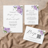 Paarse Bloemen Verlovingsfeest Uitnodiging (Personaliseer de collectie van deze zelfstandige maker.)