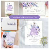 Chique Paarse bloemenscript Vrijgezellenfeest Welk Spandoek