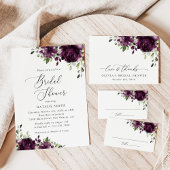 Purple Flowers, Plum Flowers, Boho, Table Numbers Kaart