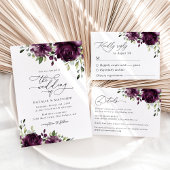 Purple Flowers, Plum Flowers, Boho, Table Numbers Acryl Bord