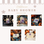 Paarse Gingham Halloween Baby shower Servet