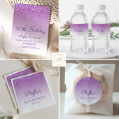 Glam Paarse glitter Drip 80th Birthday Spandoek