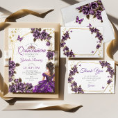 Paarse Gouden Tiara Bloemstuk Quinceañera Programm