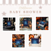 Paarse Gothic Fantasy Halloween Baby shower Kaart