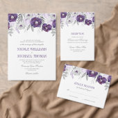 Paarse grijze Waterverf bloemen bruiloft Bedankt Ronde Sticker (Personaliseer de collectie van deze zelfstandige maker.)