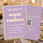 Elegante Lila bruid bruidegom namen bruiloften Inpakpapier Vel