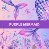 Paarse Zeemeermin Slaapkamer Wall Art Poster