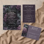 Paarse Moody Floral met QR-code Kaart (Personaliseer de collectie van deze zelfstandige maker.)