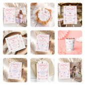 Purple Pink Bow Butterfly Birthday Party Ronde Sticker