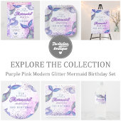 Paarse Roze Glitter Zeemeermin Staart Verjaardag Bedankdoosjes