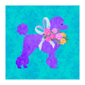 Paarse poedel meisjes verjaardag sample uitnodigin kaart