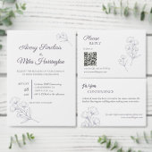 Paarse Scriptie Lijnkunst RSVP Kaart (Personaliseer de collectie van deze zelfstandige maker.)