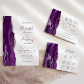 Paarse Silver Agate Meal Options Wedding RSVP Kaar