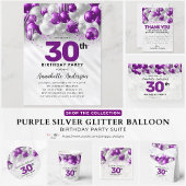 Goedkope Paarse Zilveren Ballon Glitter 60e Verjaa Flyer