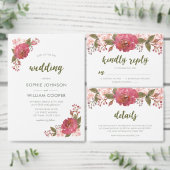 Paarse Waterverf Bloemen Bewaar de datum Save The Date (Personaliseer de collectie van deze zelfstandige maker.)