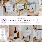 Paarse Unplugged Ceremony Wedding Sign Kaart