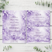 Paarse witte bloemen planner (Personaliseer de collectie van deze zelfstandige maker.)